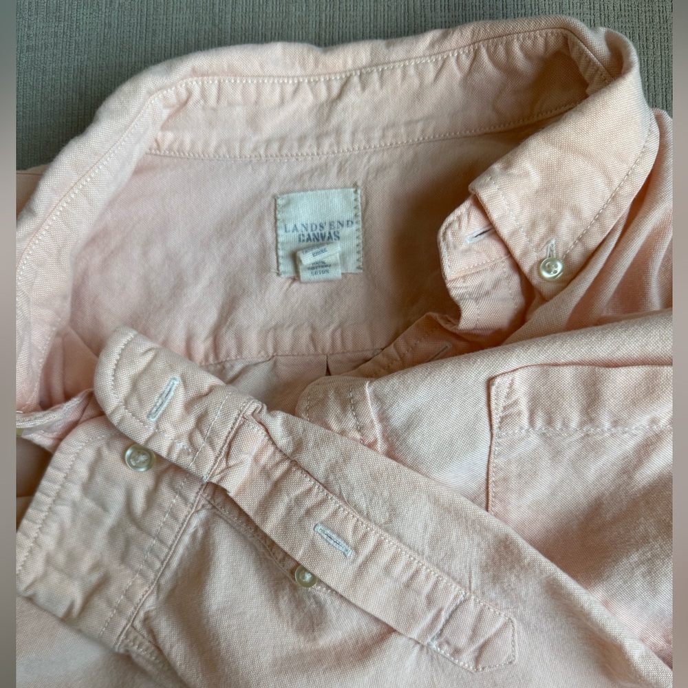 Vintage Lands' End Canvas Light Pink Shirt